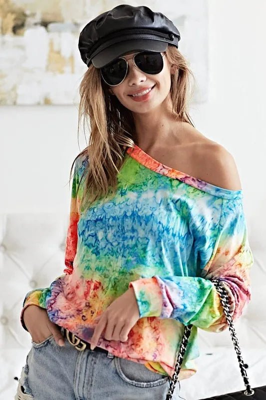 BiBi Tie Dye Soft Knit Jersey T-Shirt - S. M. & Co.