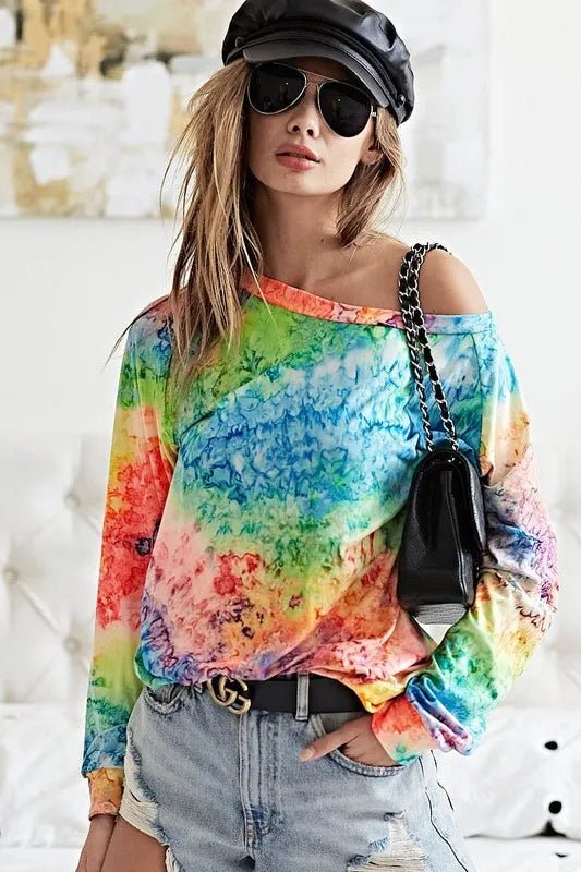 BiBi Tie Dye Soft Knit Jersey T-Shirt - S. M. & Co.