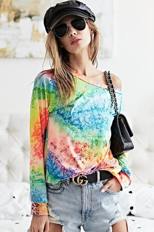 BiBi Tie Dye Soft Knit Jersey T-Shirt - S. M. & Co.