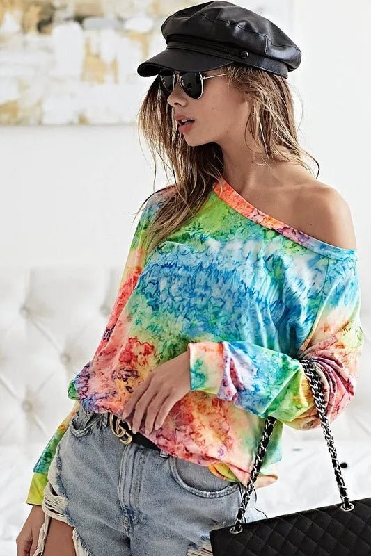 BiBi Tie Dye Soft Knit Jersey T-Shirt - S. M. & Co.