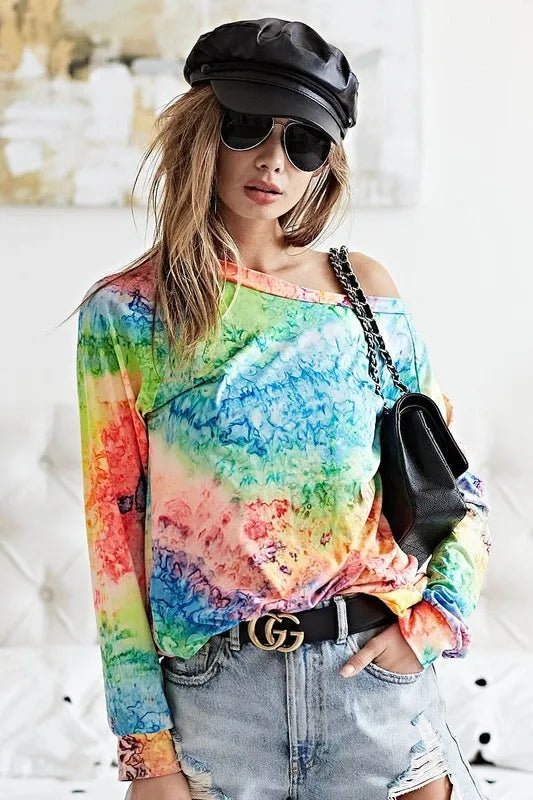 BiBi Tie Dye Soft Knit Jersey T-Shirt - S. M. & Co.