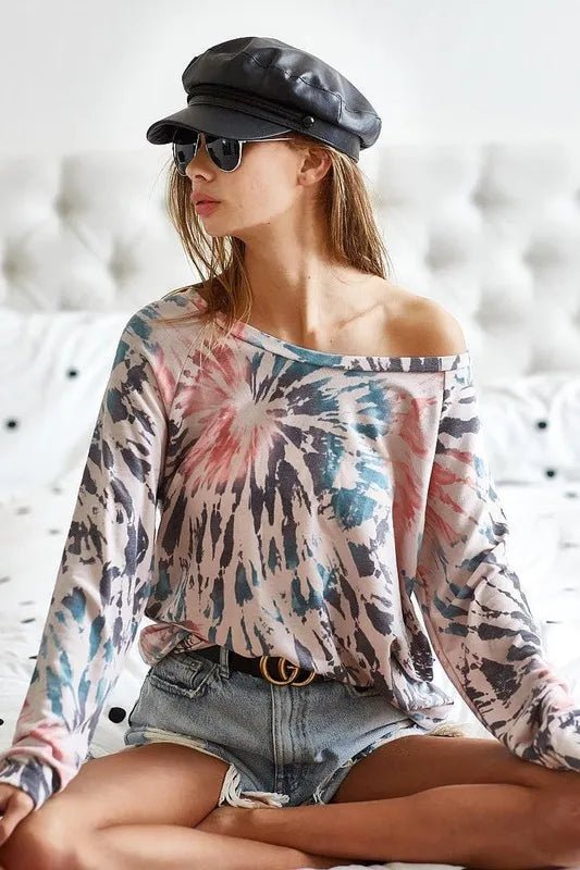 BiBi Tie Dye Terry Knit Terry Top - S. M. & Co.