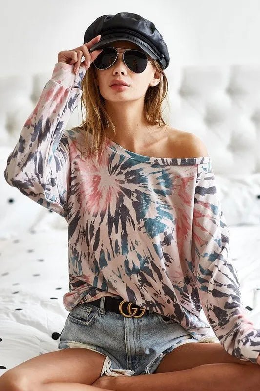 BiBi Tie Dye Terry Knit Terry Top - S. M. & Co.