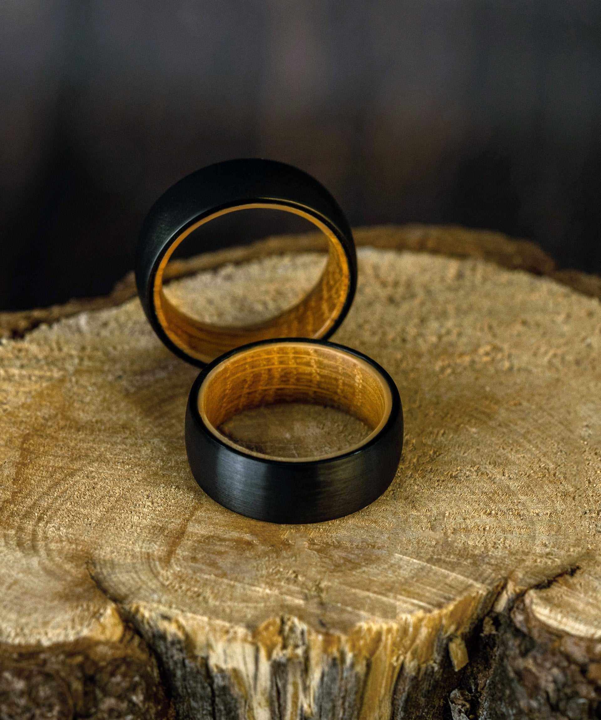 Plain Whiskey Barrel Tungsten Carbide Ring
