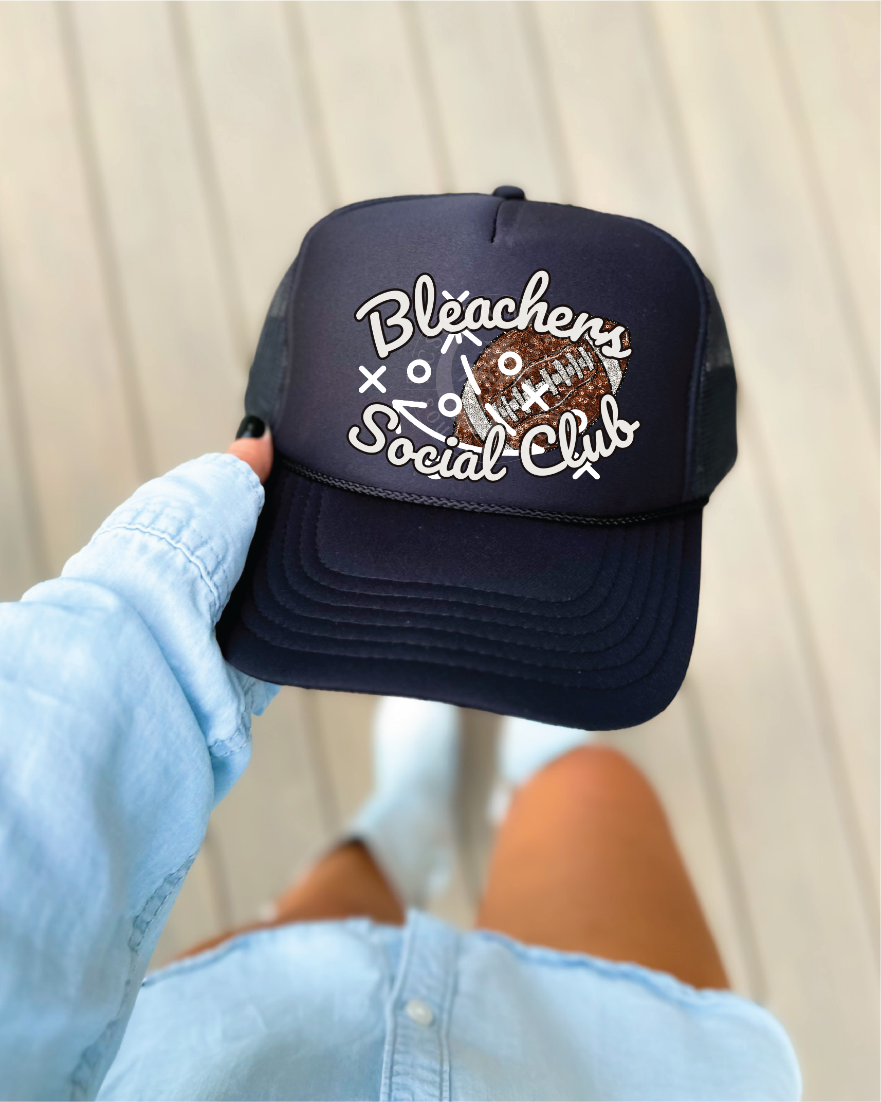 Bleacher Social Club DTF Printed Black Trucker Hat