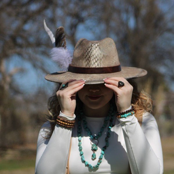 Blue Turquoise Necklace w/Soldered Turq Pendant - S. M. & Co.