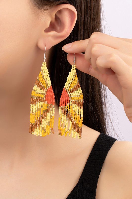 Boho seed bead solar ray earrings - S. M. & Co. Earrings