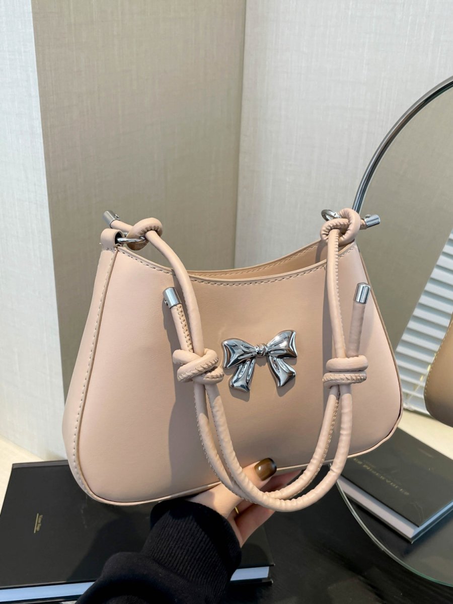 Bow PU Leather Knotted Strap Handbag - S. M. & Co.