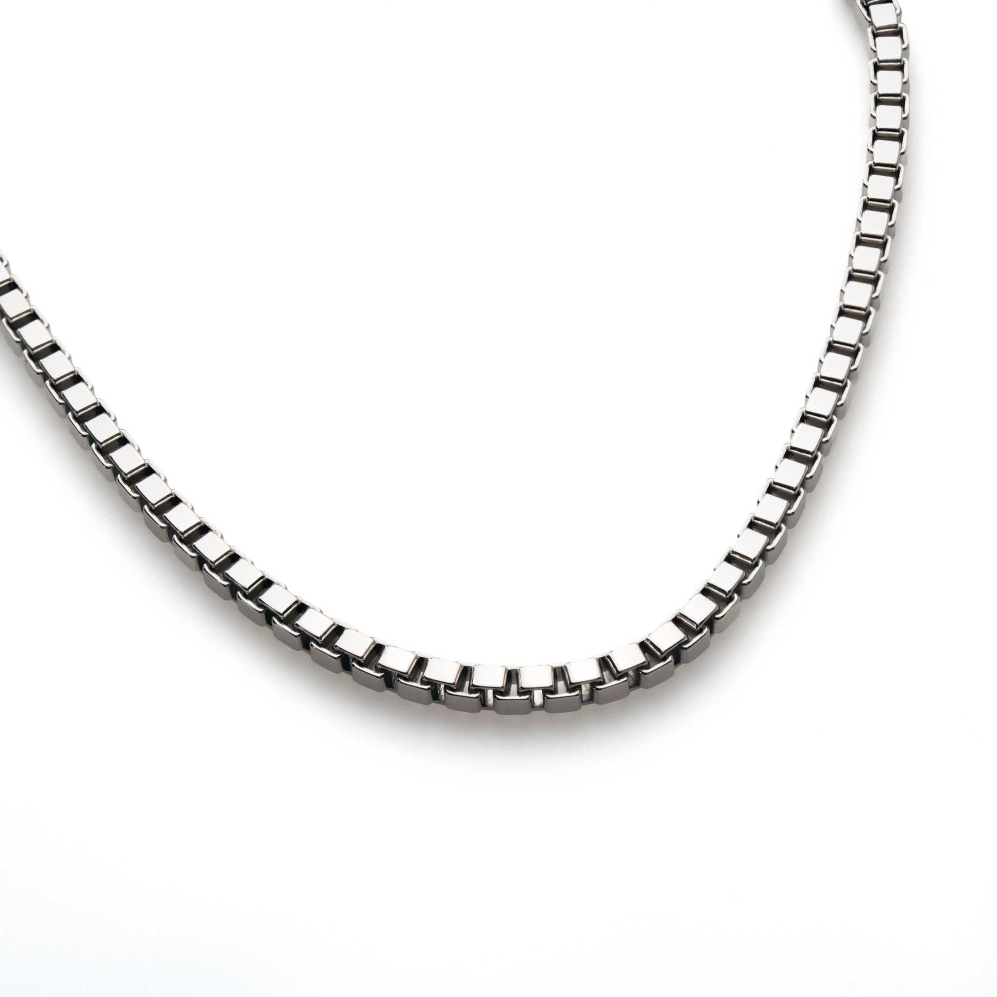 Box Chain 925 Sterling Silver – High Polish Rhodium Plated Necklace 1 - 3 mm