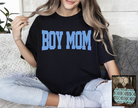 Boy Mom- Checkered - S. M. & Co. T-Shirt