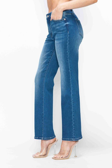 bytos Full Size Cat's Whiskers High Rise Straight Jeans - S. M. & Co.