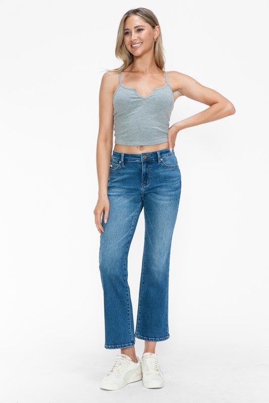 bytos Full Size Cat's Whiskers Mid Rise Ankle Jeans - S. M. & Co.