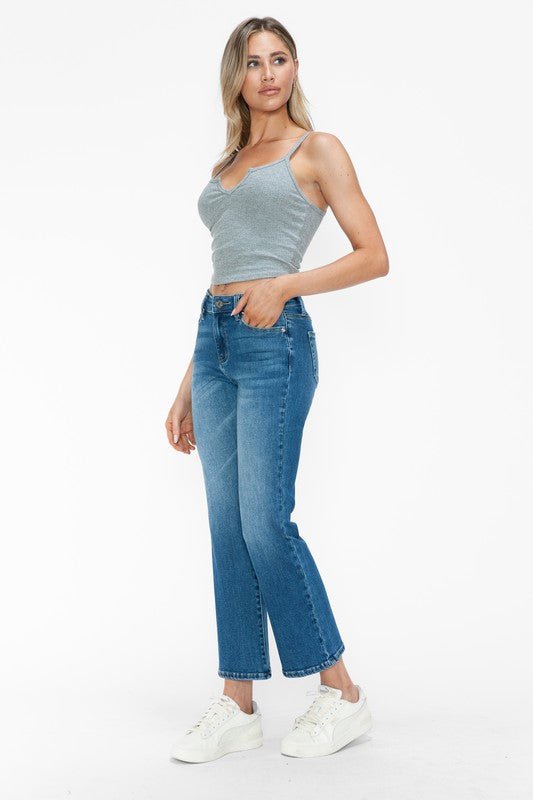 bytos Full Size Cat's Whiskers Mid Rise Ankle Jeans - S. M. & Co.