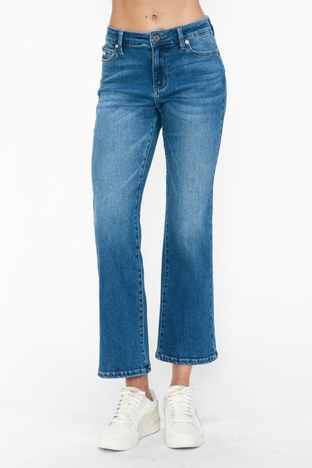 bytos Full Size Cat's Whiskers Mid Rise Ankle Jeans - S. M. & Co.