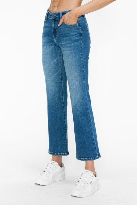 bytos Full Size Cat's Whiskers Mid Rise Ankle Jeans - S. M. & Co.