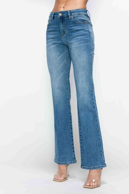 bytos Full Size Cat's Whiskers Mid Rise Bootcut Jeans - S. M. & Co.