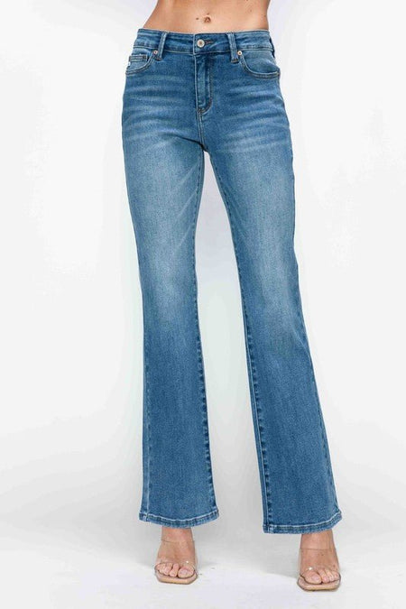 bytos Full Size Cat's Whiskers Mid Rise Bootcut Jeans - S. M. & Co.