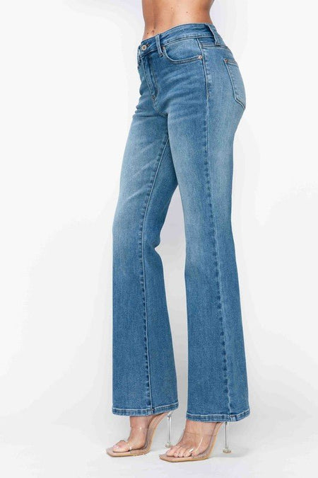 bytos Full Size Cat's Whiskers Mid Rise Bootcut Jeans - S. M. & Co.