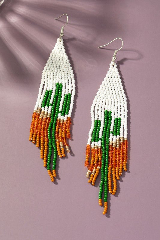 Cactus in desert seed bead earrings - S. M. & Co. Earrings