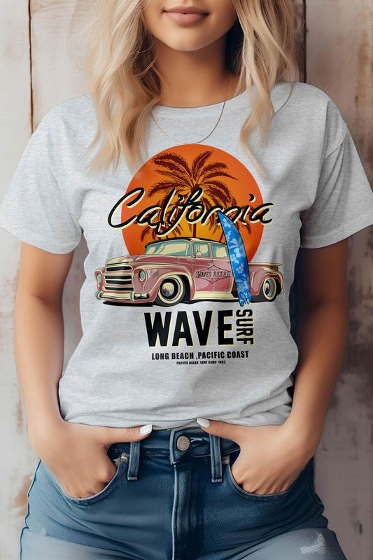 California Wave Surf Vintage Graphic Tee - S. M. & Co. T-Shirt