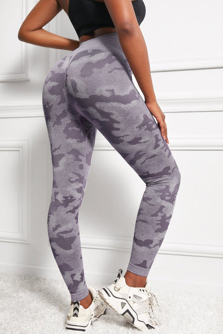 Camo Print Seamless High Waist Yoga Leggings - S. M. & Co.