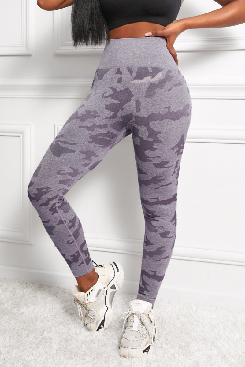 Camo Print Seamless High Waist Yoga Leggings - S. M. & Co.