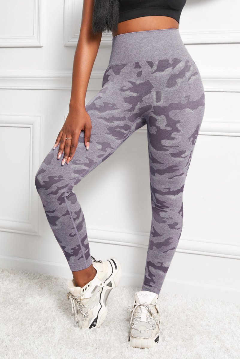 Camo Print Seamless High Waist Yoga Leggings - S. M. & Co.