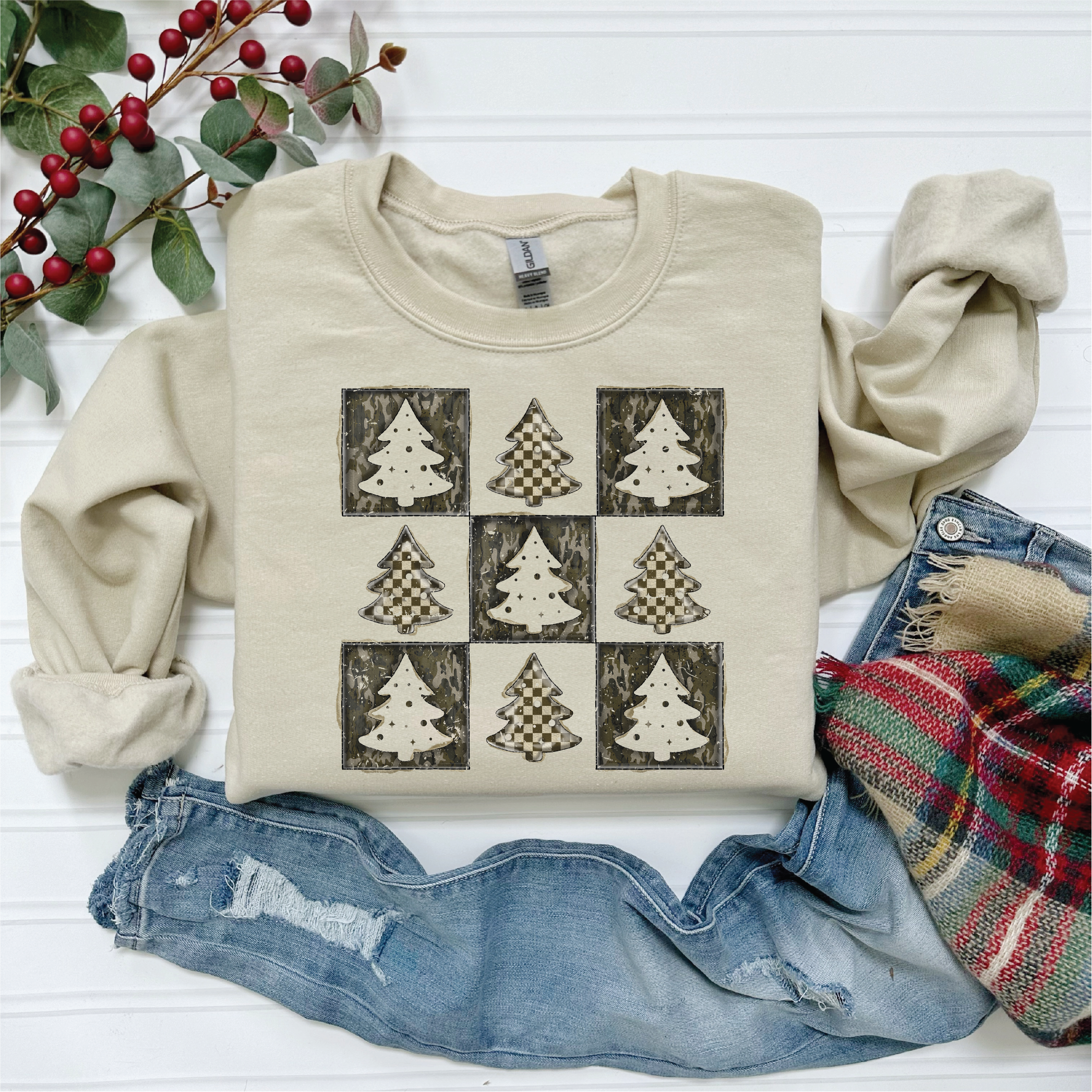 Merry and Bright Faux Yarn Trees