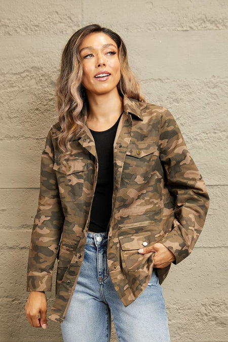 Camouflage Snap Down Jacket - S. M. & Co.