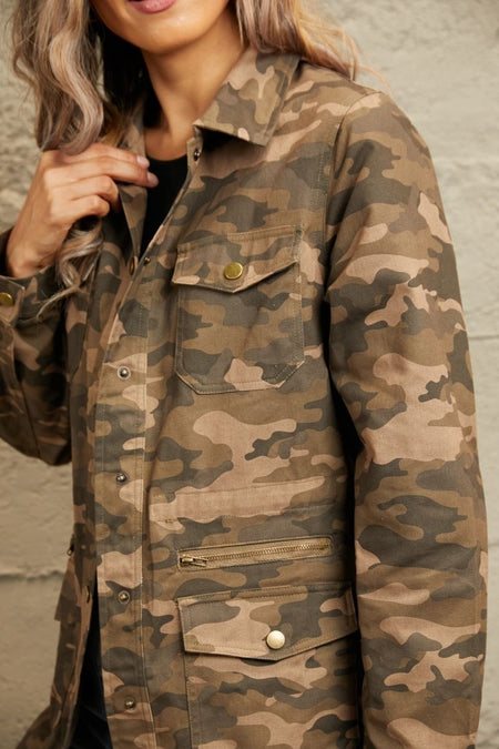 Camouflage Snap Down Jacket - S. M. & Co.