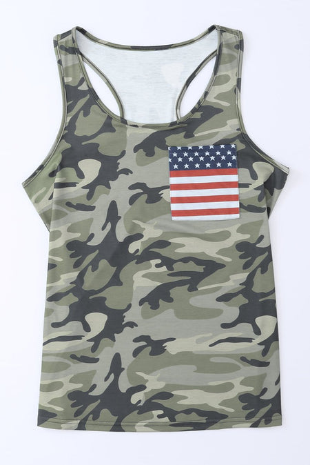 Camouflage Wide Strap Tank - S. M. & Co.