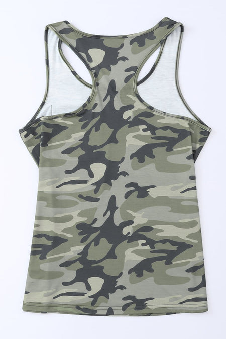 Camouflage Wide Strap Tank - S. M. & Co.