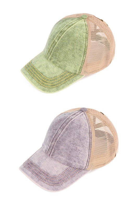 CC Kids Washed Denim Criss Cross Cap - S. M. & Co. Criss Cross Cap