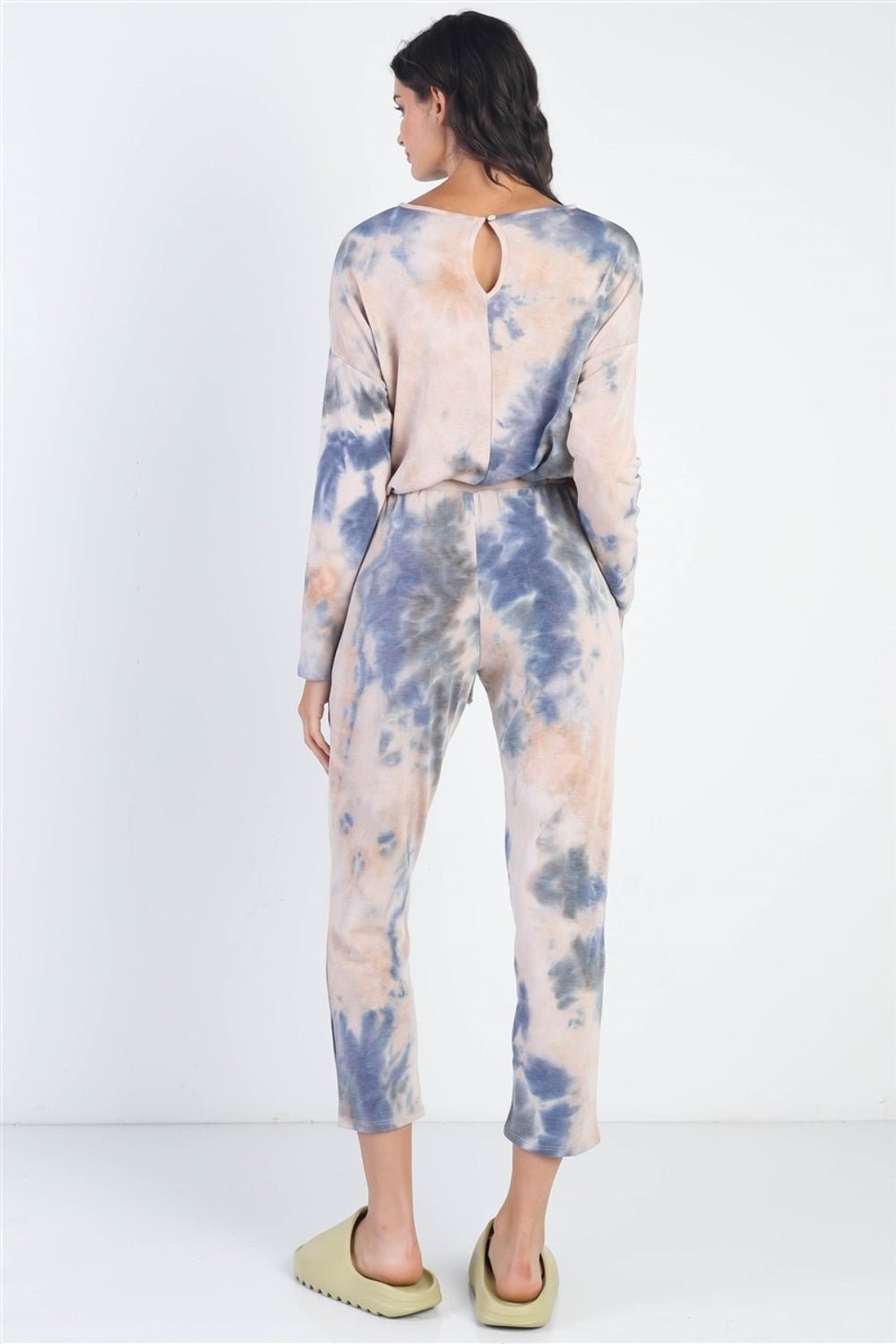 Cherish Apparel Tie-Dye Round Neck Long Sleeve Jumpsuit - S. M. & Co. Jumpsuit