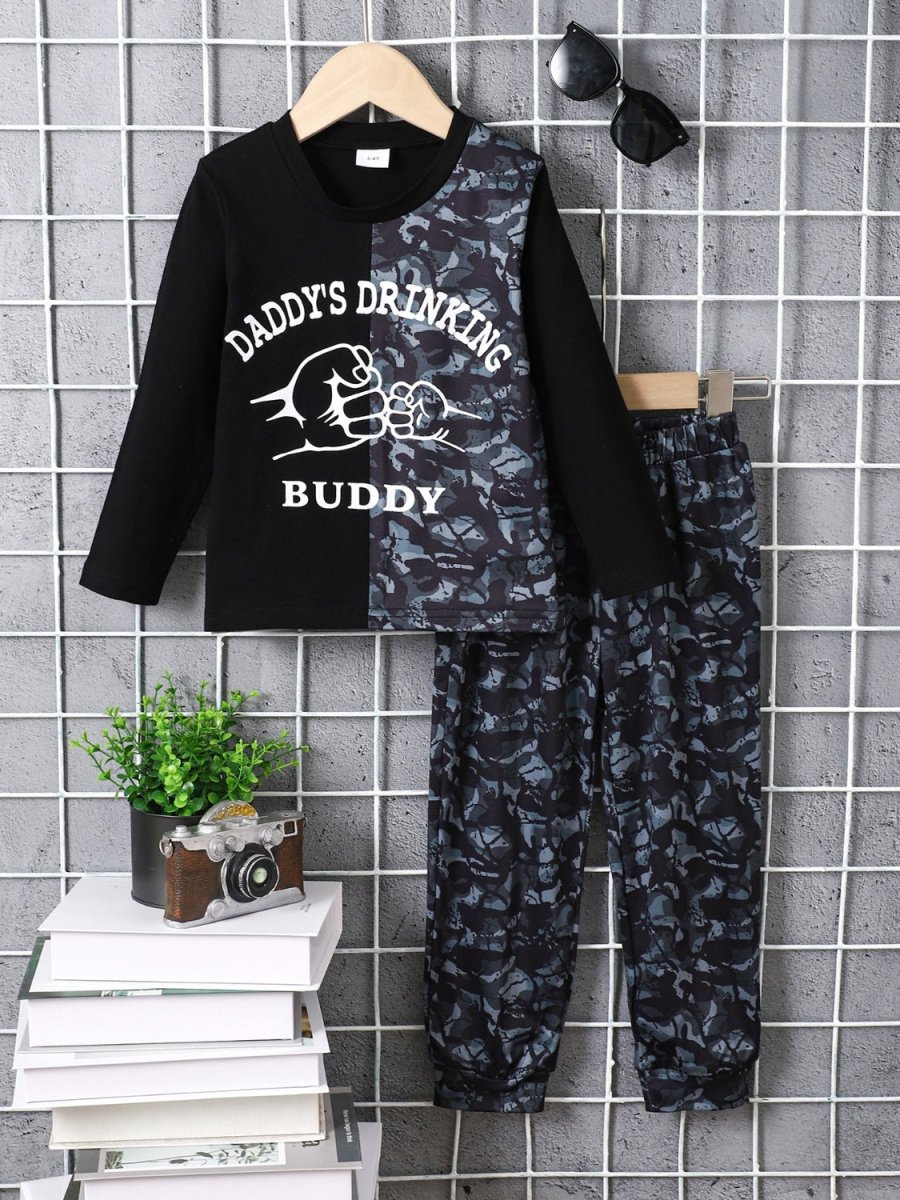 Children's Camouflage Color Block Top and Pants Set - S. M. & Co.