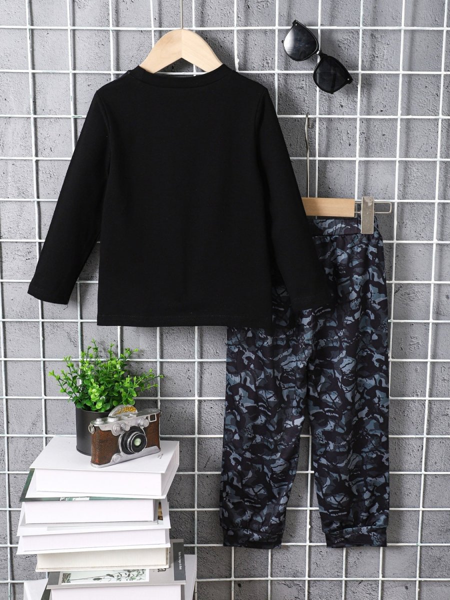 Children's Camouflage Color Block Top and Pants Set - S. M. & Co.