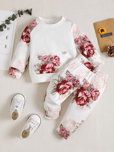 Children's Floral Top and Pants Set - S. M. & Co.