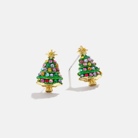 Christmas Element Copper Rhinestone Stud Earrings - S. M. & Co.