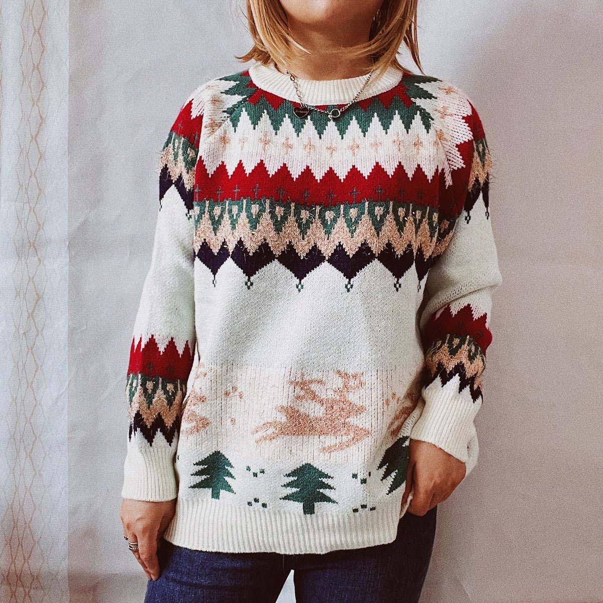 Christmas Element Long Sleeve Sweater - S. M. & Co.