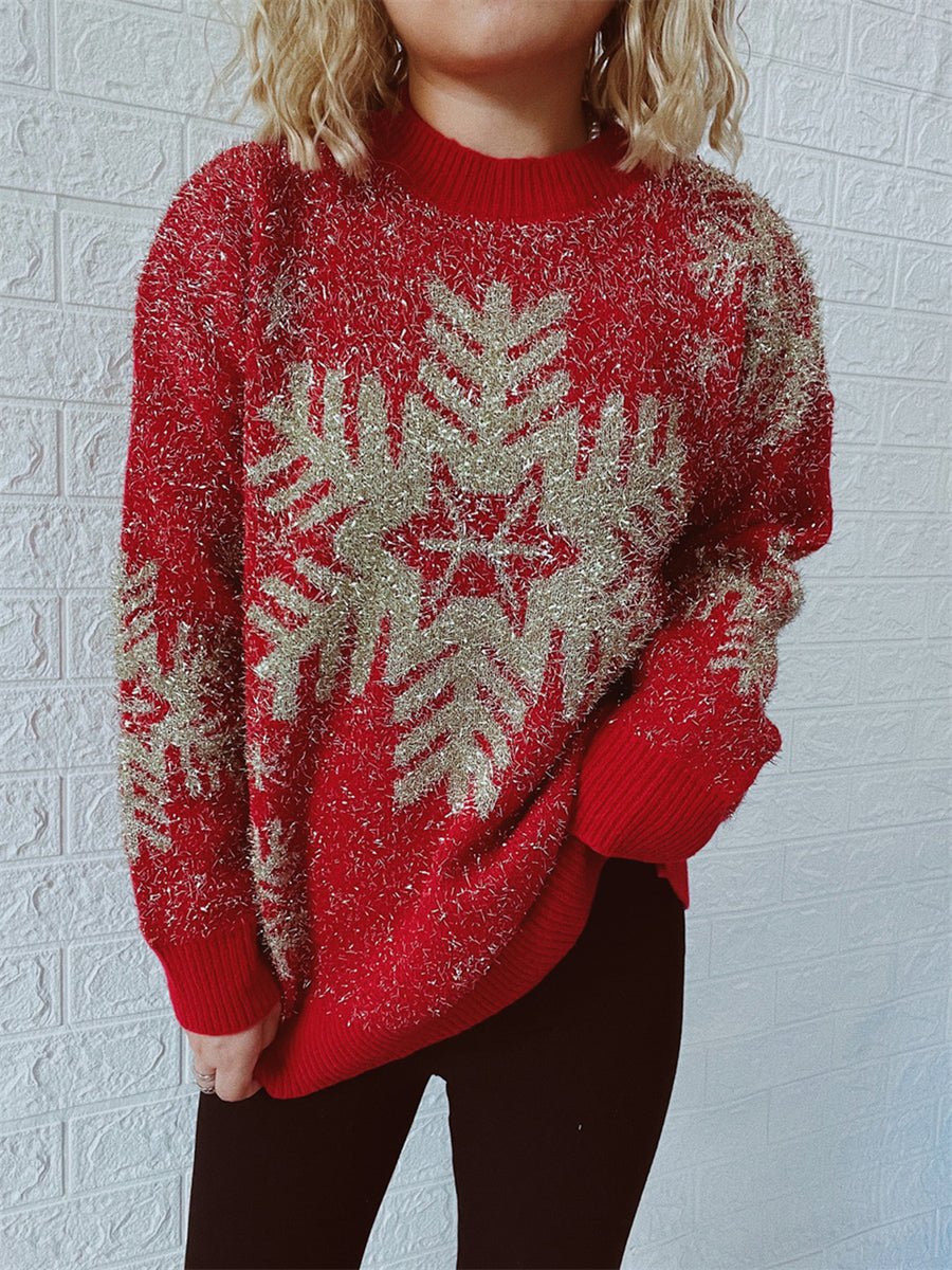 Christmas Element Round Neck Sweater - S. M. & Co.