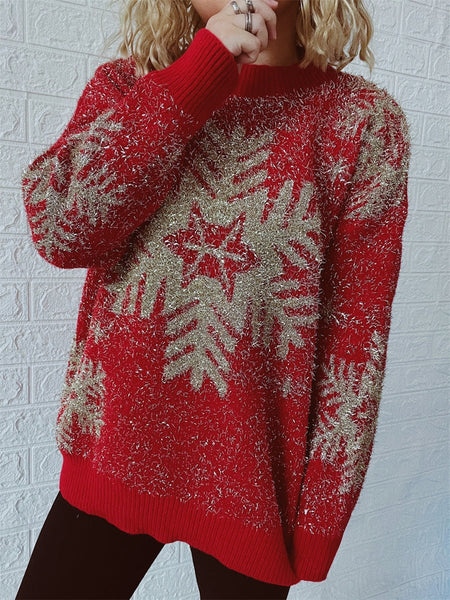 Christmas Element Round Neck Sweater - S. M. & Co.