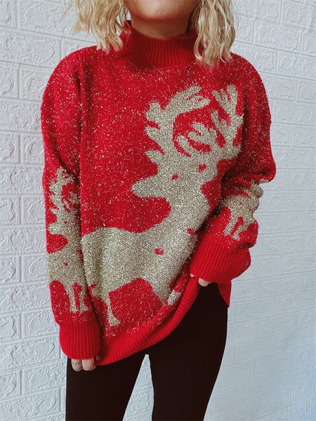 Christmas Element Round Neck Sweater - S. M. & Co.