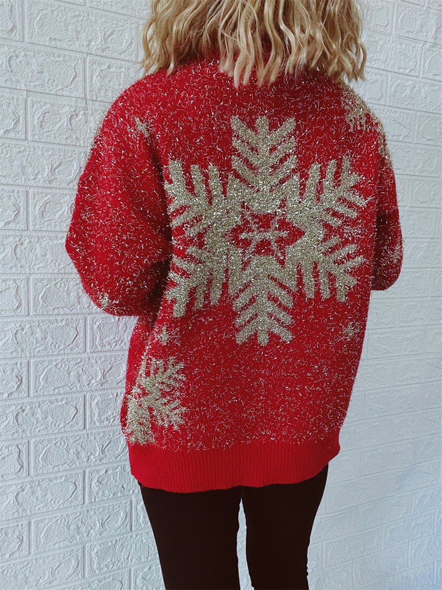 Christmas Element Round Neck Sweater - S. M. & Co.