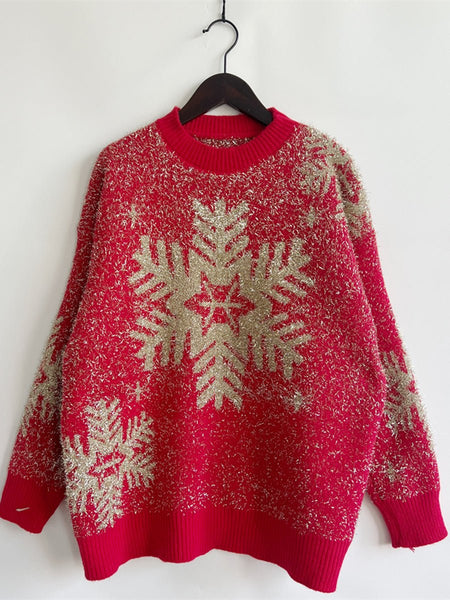 Christmas Element Round Neck Sweater - S. M. & Co.