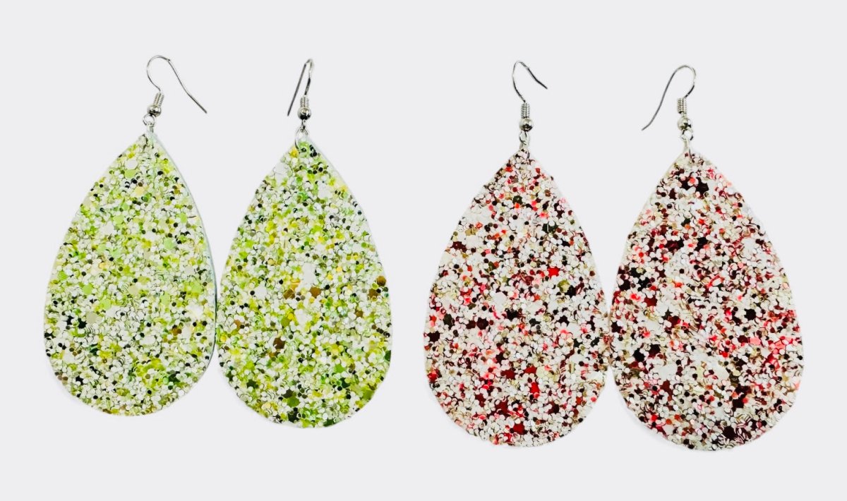 Christmas Glitter Cork Backed Teardrops - S. M. & Co.