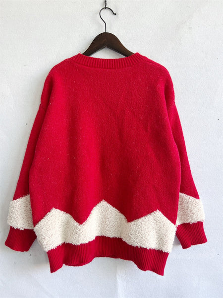 Christmas Tree Graphic Dropped Shoulder Sweater - S. M. & Co.