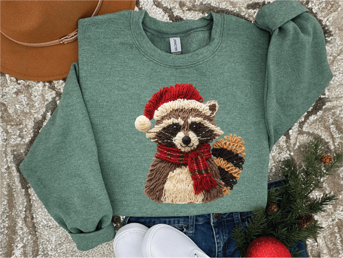 Faux Yarn Santa Racoon