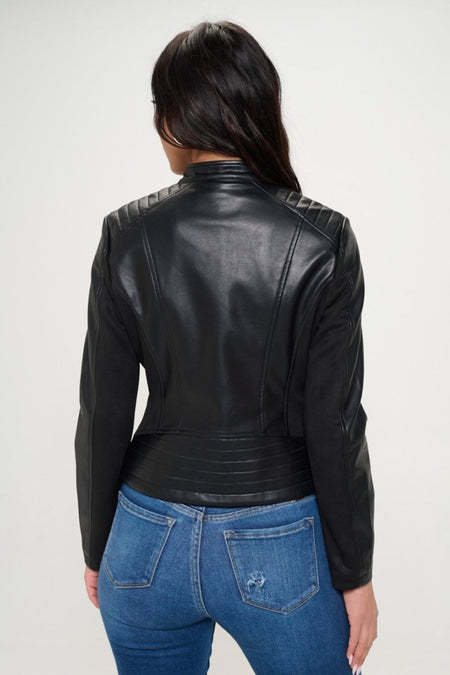 Coalition LA Zip Up Vegan Moto Jacket - S. M. & Co. Leather Vegan Moto Jacket