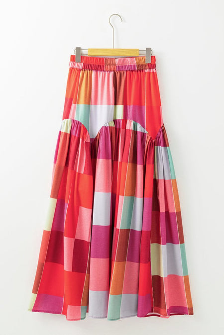 Color Block Elastic Waist Maxi Skirt - S. M. & Co.