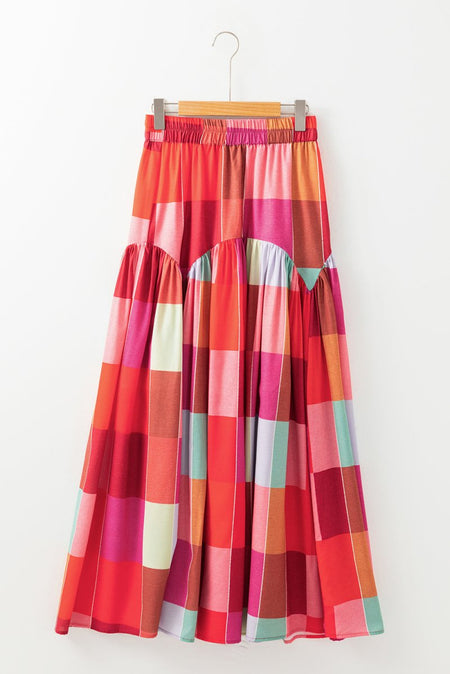 Color Block Elastic Waist Maxi Skirt - S. M. & Co.